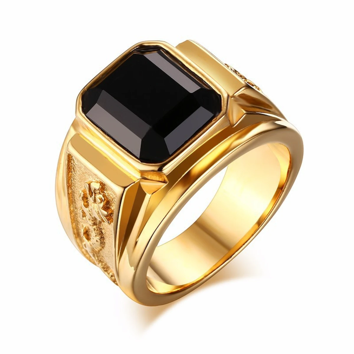 Золотой перстень печатка с большим ониксом