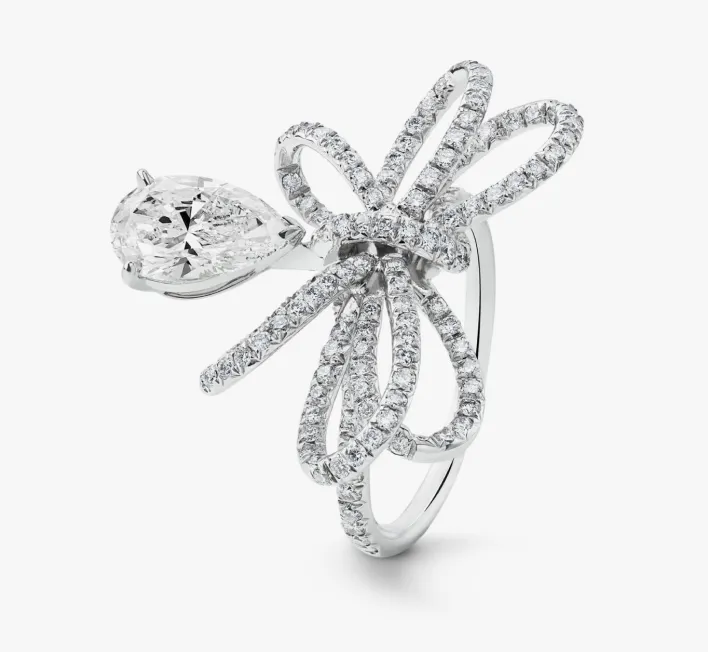 Серебряное кольцо с бриллиантами
