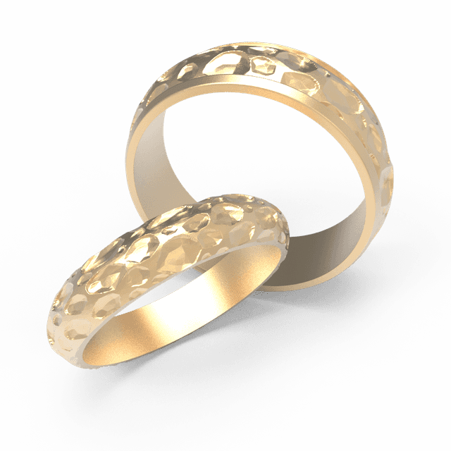 Обручальное кольцо Фактура Камень желтое