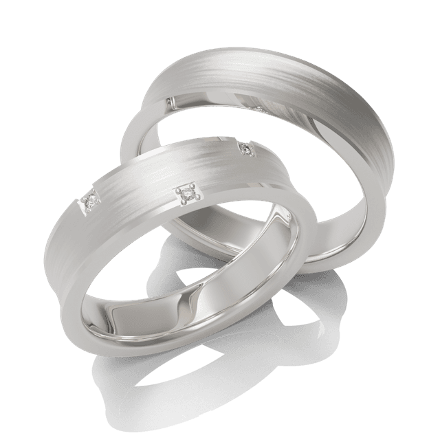 Обручальное кольцо Вогнутое белое