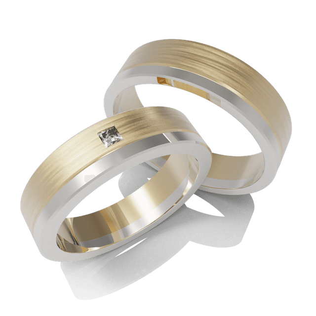 Обручальное кольцо Дабл желтое