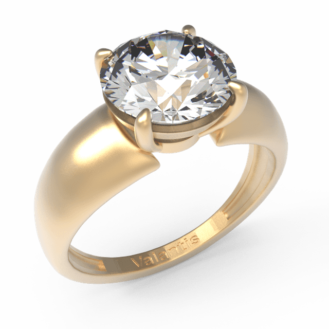 Крупное кольцо с крупным камнем желтое