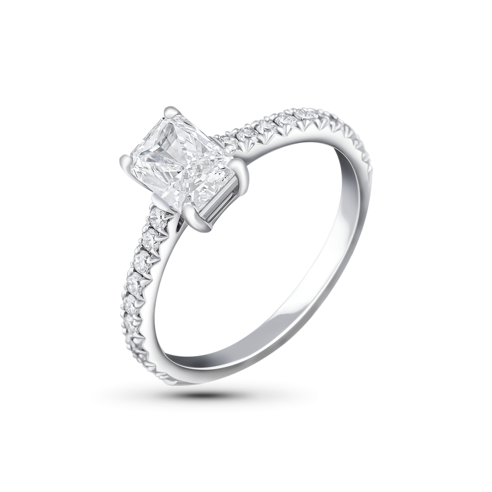 Кольцо с бриллиантами в белом золоте