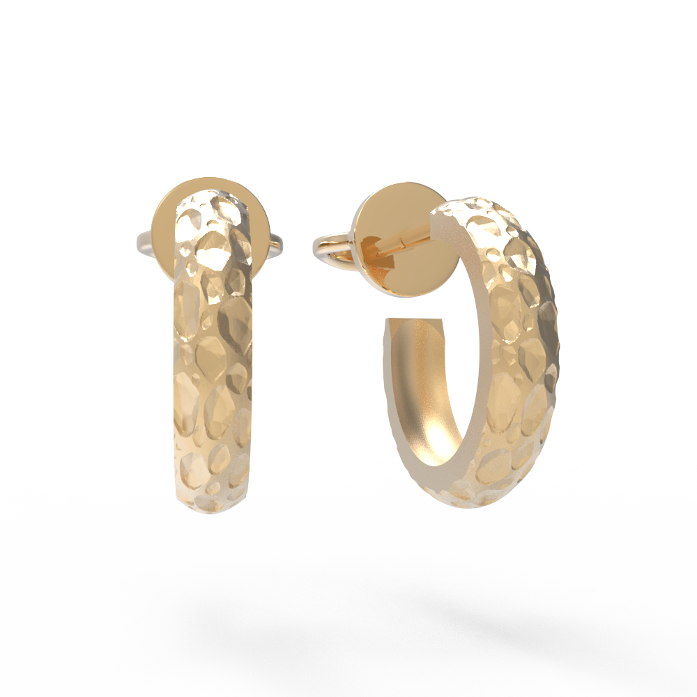 Серьги фактурные кратеры узкие желтые