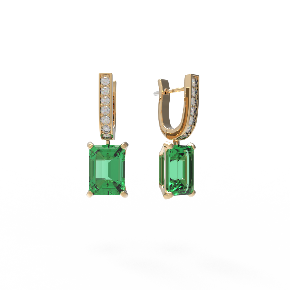 Серьги изумруды простые желтые