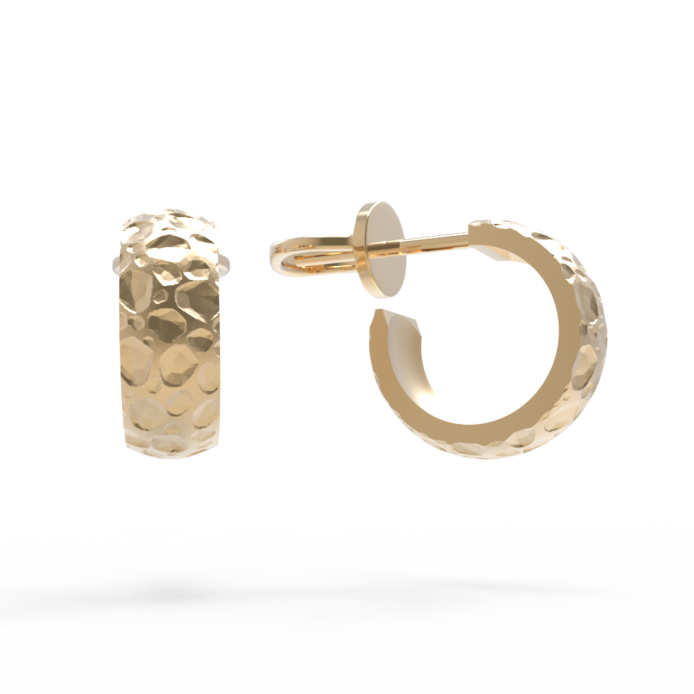 Серьги фактурные кратеры широкие желтые