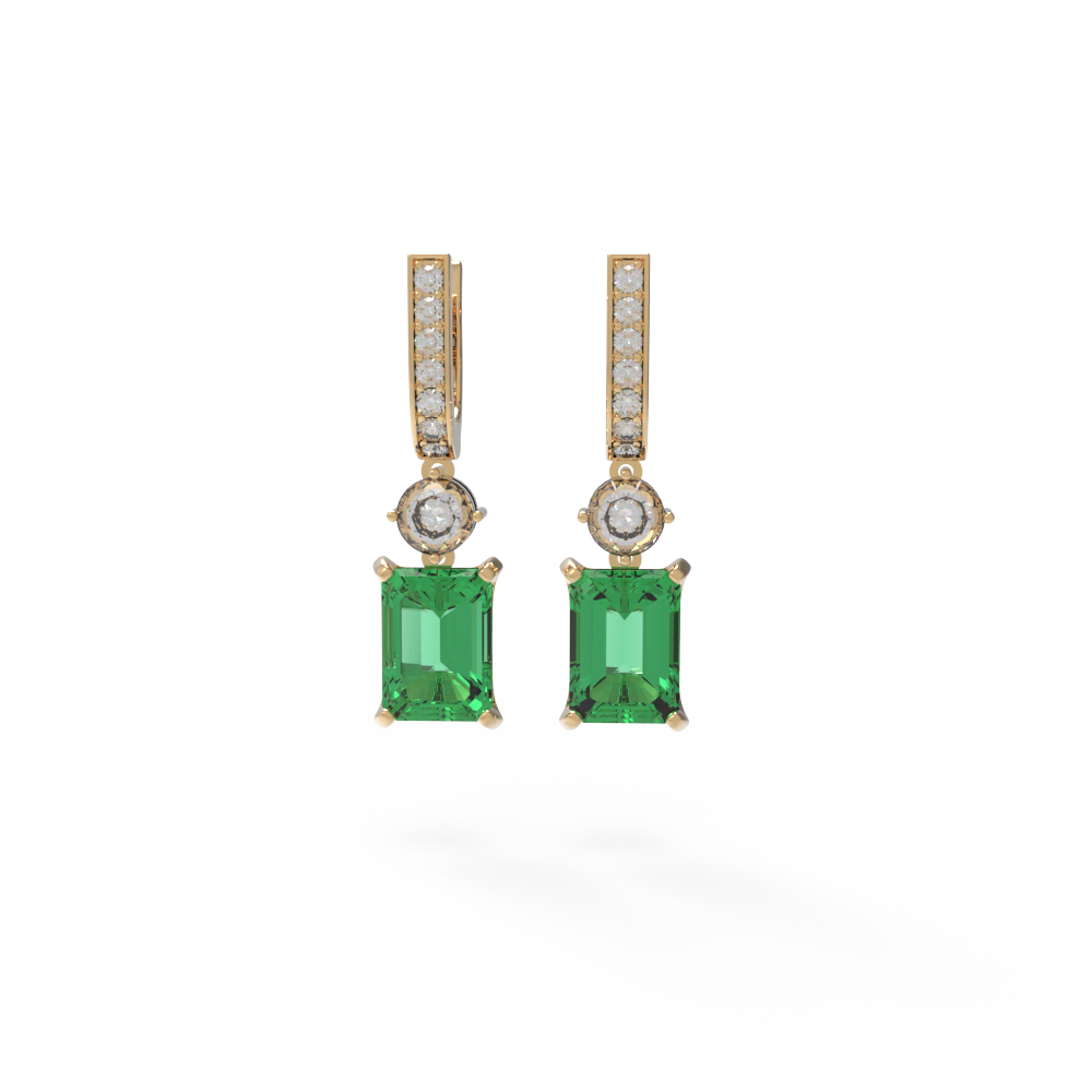 Серьги изумруд желтые