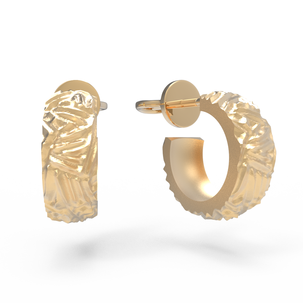Серьги фактурные елка S белые