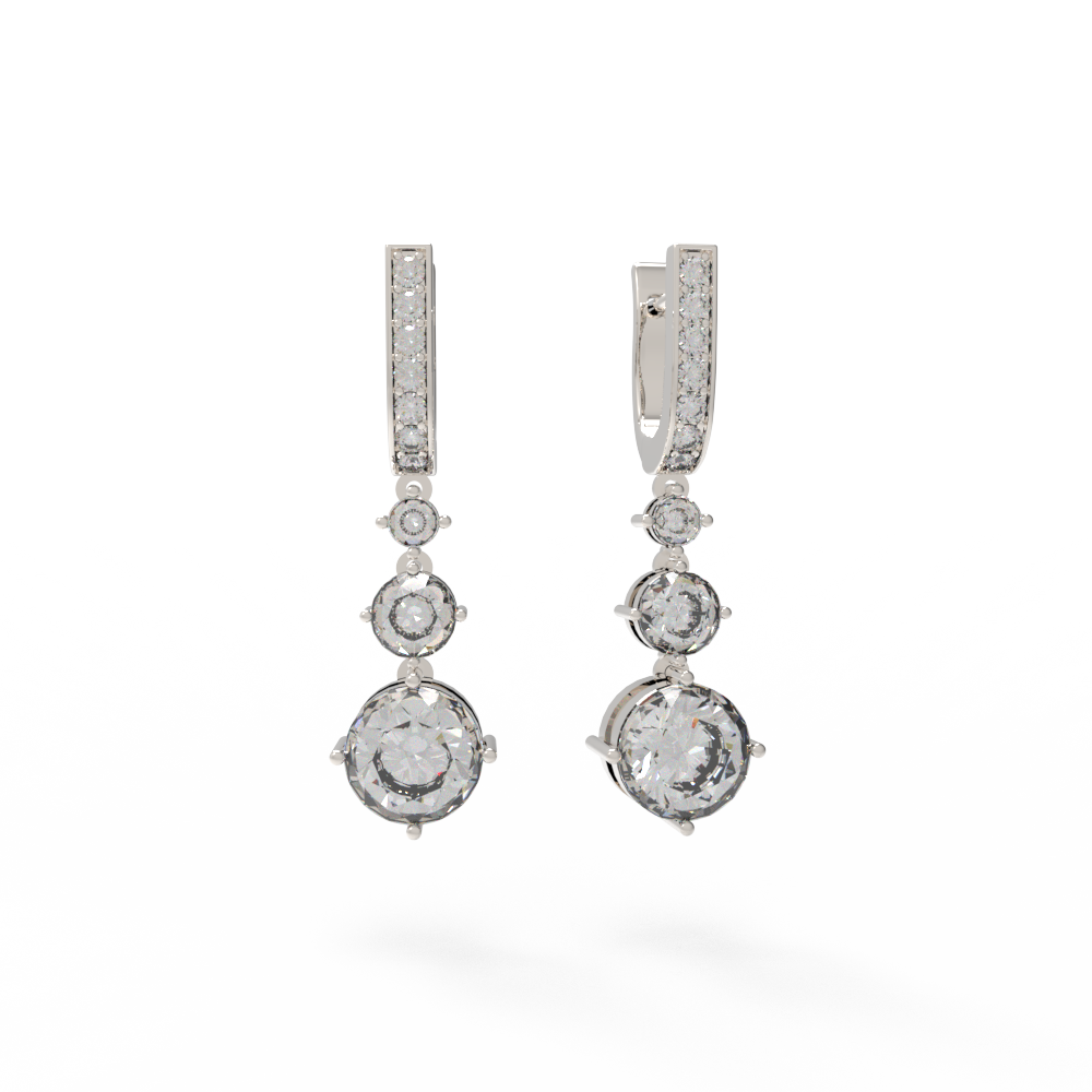 Серьги трио белые