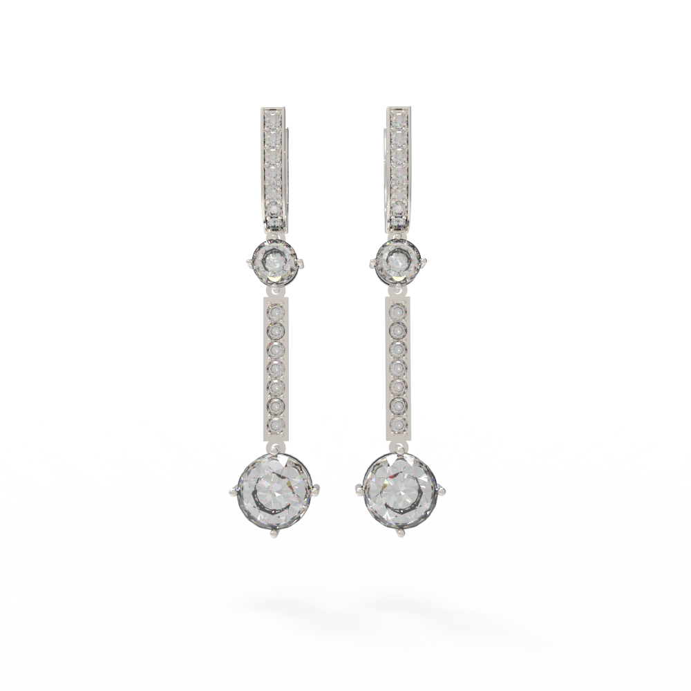 Серьги маятник белые