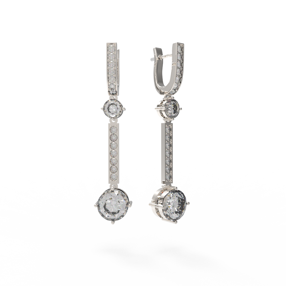 Серьги маятник белые